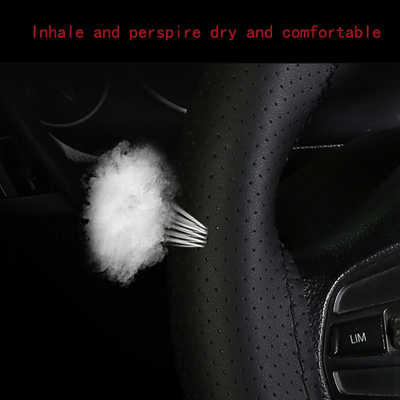 

Crystal Carbon Fiber Fashion Hand-stitched Steering Wheel Cover, Suitable for Four Seasons, Car Grip Cover, Breathable Type