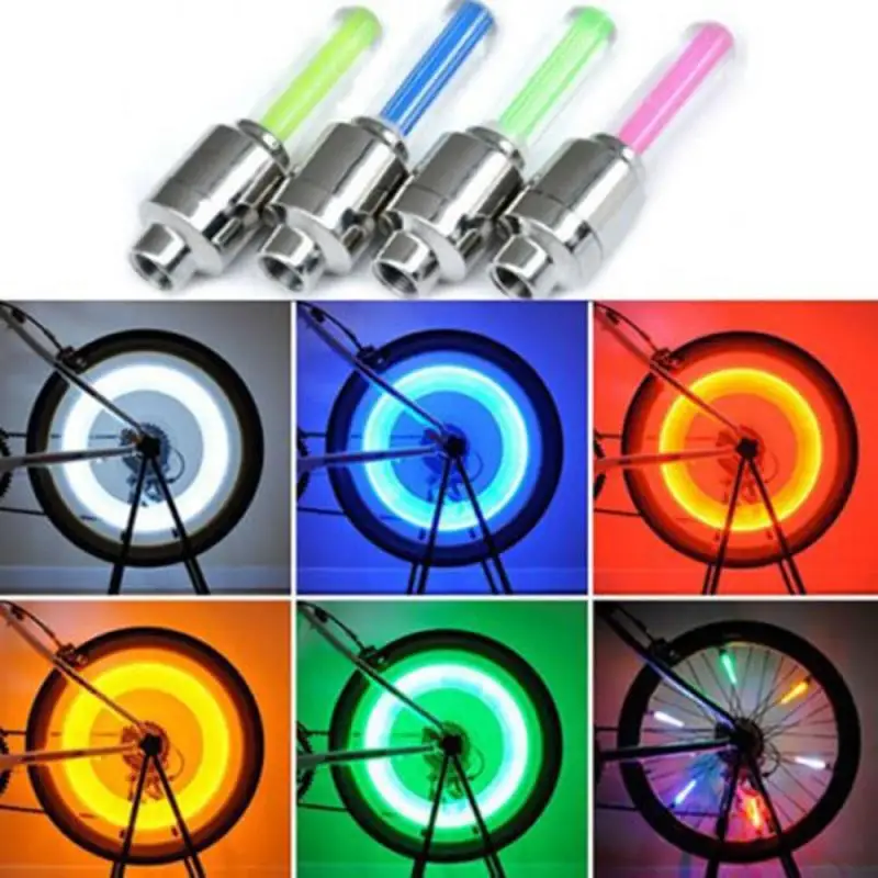 

2pcs Bike Tire Gas Nozzle Light Glow Sticks Valve Core Bicycle Lighting Tyre Wheel Spoke LED Cycling Lamp Lantern Accessories