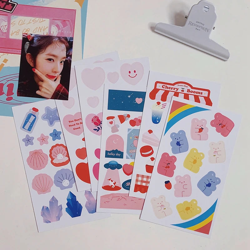 1 лист с рисунком милого мишки наклейки вишня Декор Скрапбукинг Материал дневник