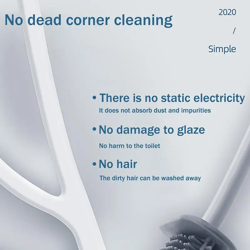 

Silicone Toilet Brush With Toilet Brush Holder Creative Cleaning ABS TPR Toilet Brush Set Home Bathroom Decoration Accessories