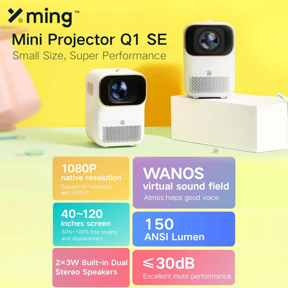 Глобальная Версия Mini проектор Q1 SE LED 1080P HD проекция/коррекция трапецеидальных