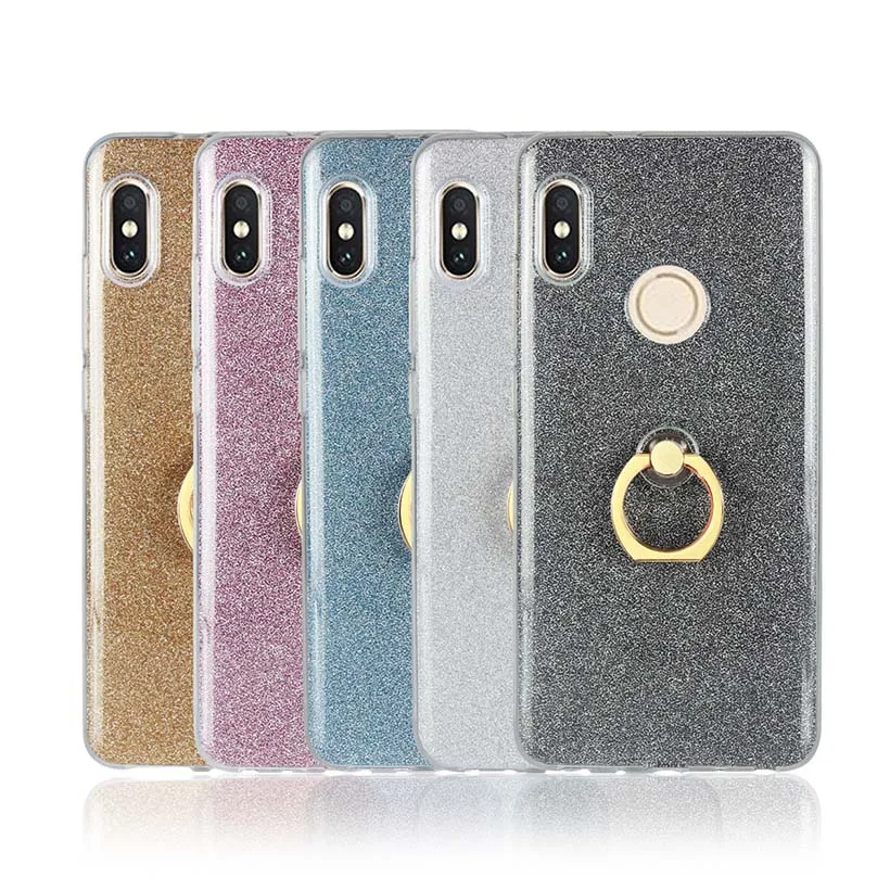 

For Xiaomi Redmi 10X 5G Note 9S 9 Pro Max 9A 9C 8T 8 8A 7 7A 6 6A 5 K30 Mi 10 Lite Poco F2 PRO Ring Holder Stand Thin Phone Case