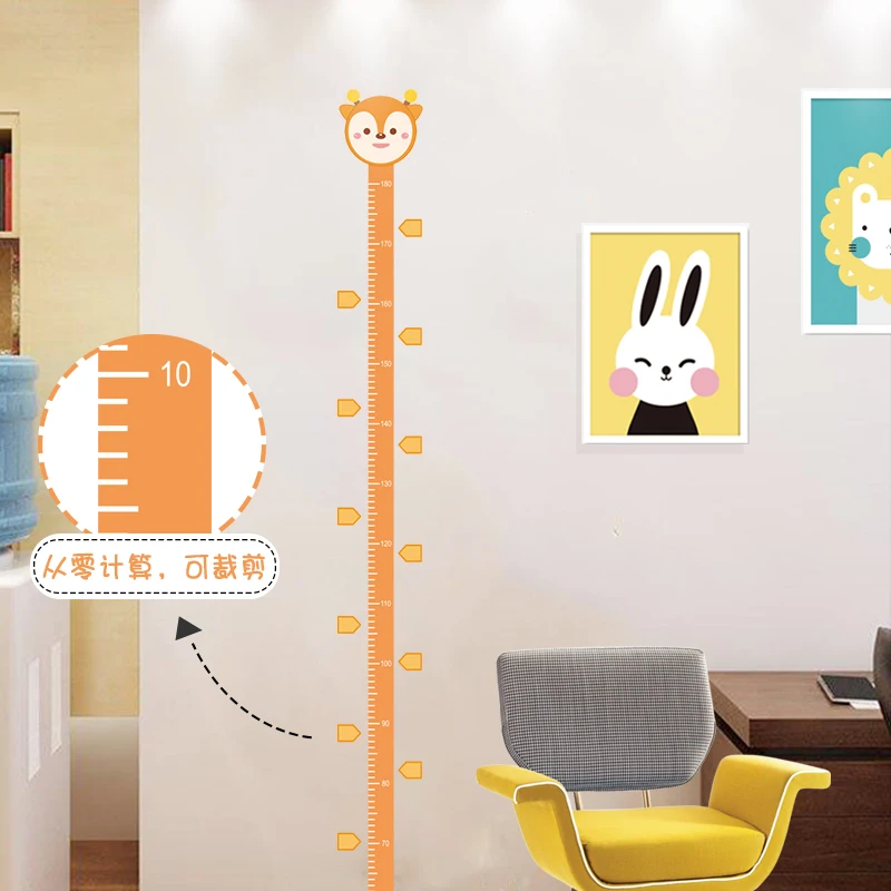 Мультяшная Наклейка на стену высотой измерительная линейка наклейка Детская