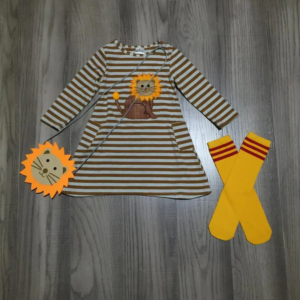 Наряды для маленьких девочек на весну/зиму платье в полоску хлопковые носки и