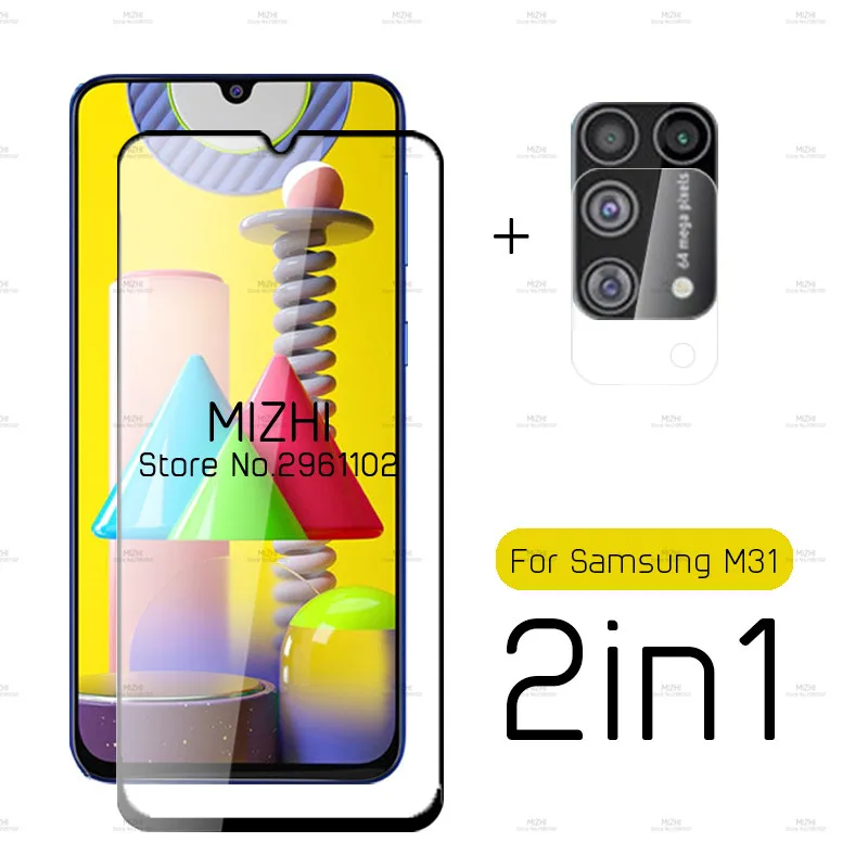 Защитное стекло 2 в 1 для samsung m31 защита экрана камеры galaxy m 31 31m защитная стеклянная