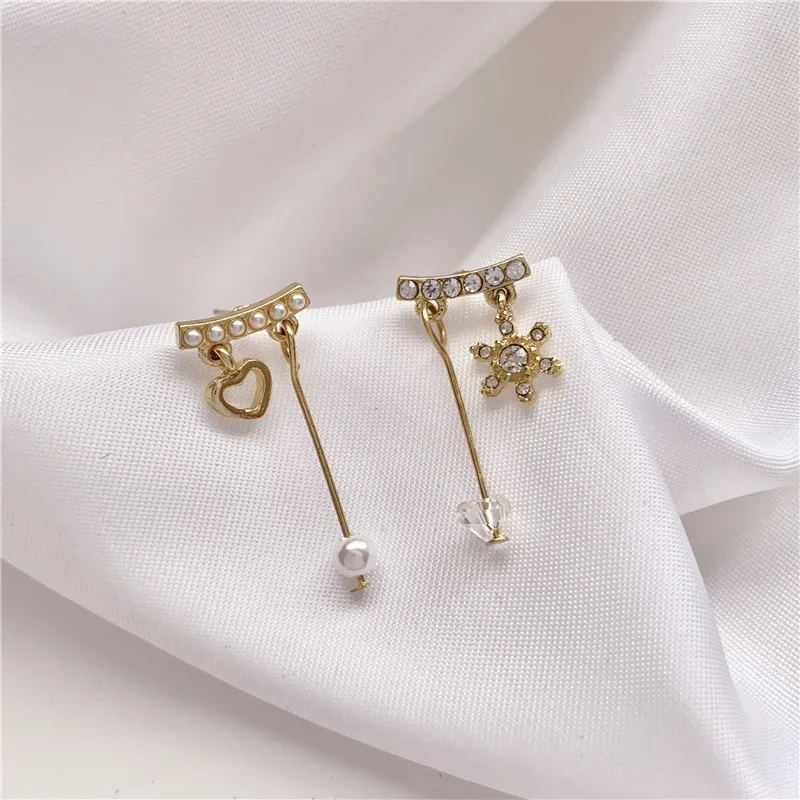 2 шт./компл. женские серьги элегантные жемчужные в форме сердца персикового цвета