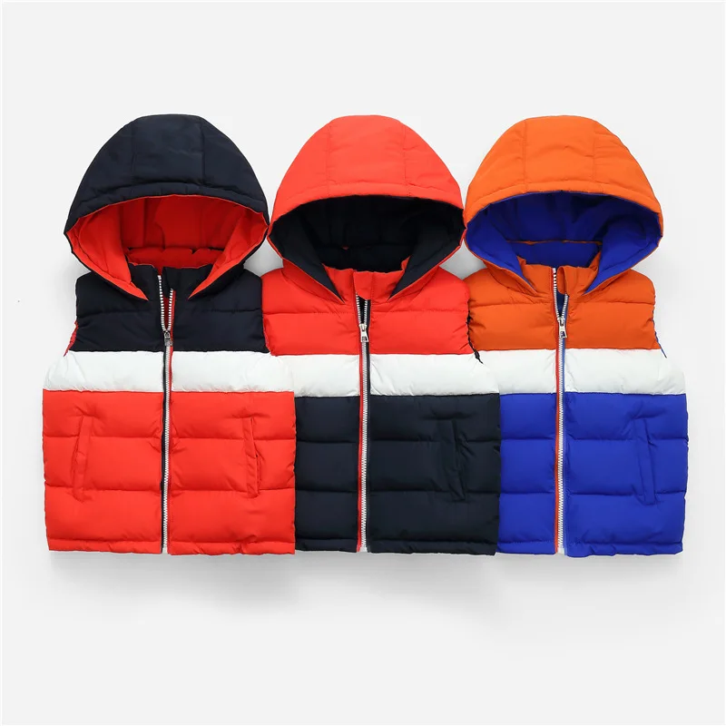 

Fashion Patchwork Child Waistcoat Winter Children Coats Warm Cotton Baby Boys Girls Vest For 2-12 Years Old