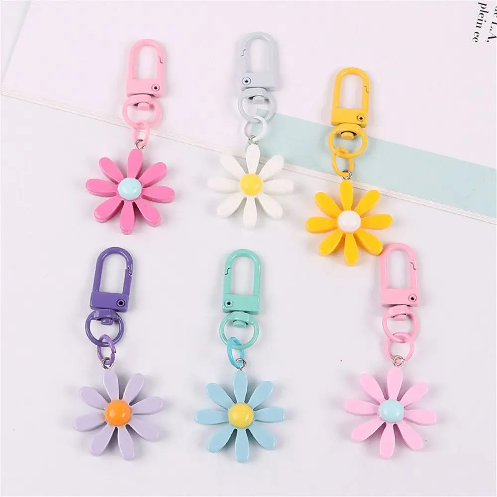 

New Bag Pendants Women Gift Resin Keychain Flower Headphone Cover Keyring