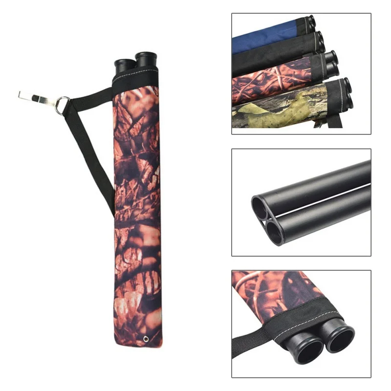 

Portable 2 Tube Archery Arrow Bag Quiver Clip Hip Waist Holder Bow Hunting Clasp Camouflage Organizer