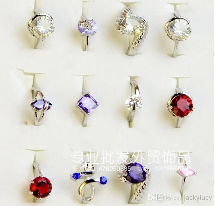 Модное кольцо на палец с имитацией циркона популярные кольца из сплава со