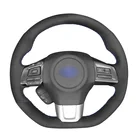 Замша черная, ручная работа, нескользящая, чехол рулевого колеса автомобиля, для Subaru WRX (STI) 2015-2019, Levorg 2015-2019
