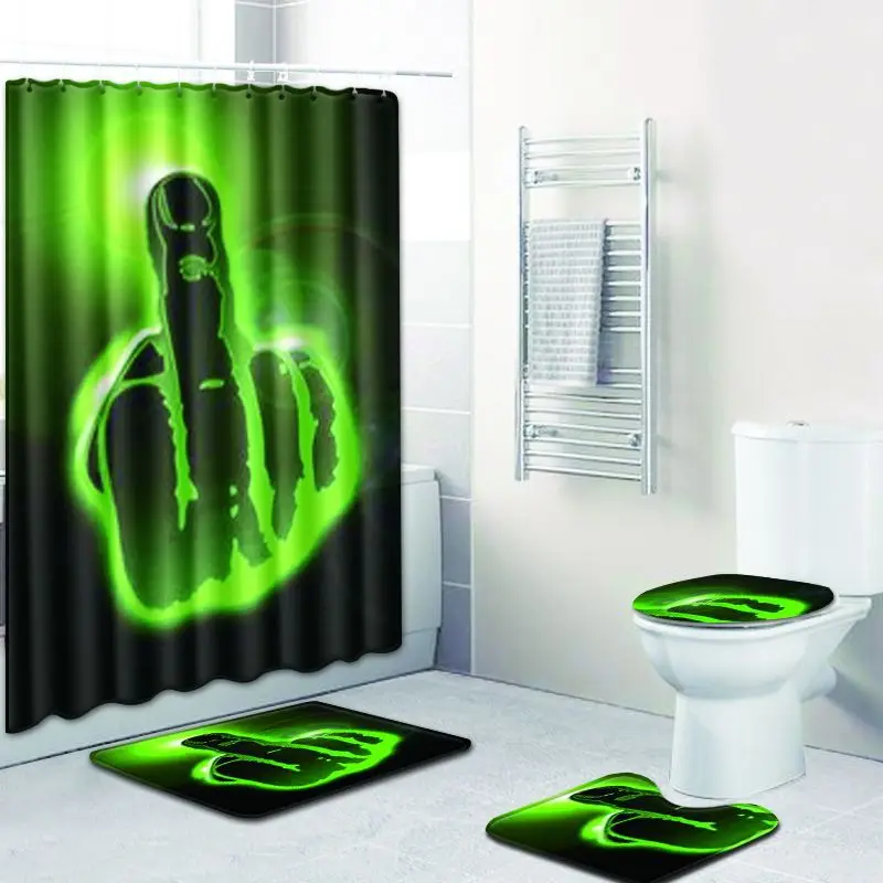 4 шт./компл. мультфильм печати ванная комната занавеска для душа