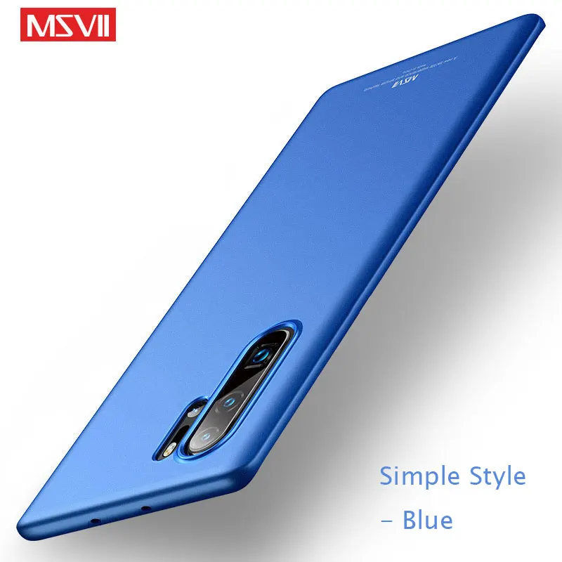 Blue Чехол для samsung Galaxy Note 10 Plus/Pro, чехол MSVII, кольцевая крышка для samsung Note 10, чехол, тонкая жесткая задняя крышка для Galaxy Note 10 - Цвет: Blue