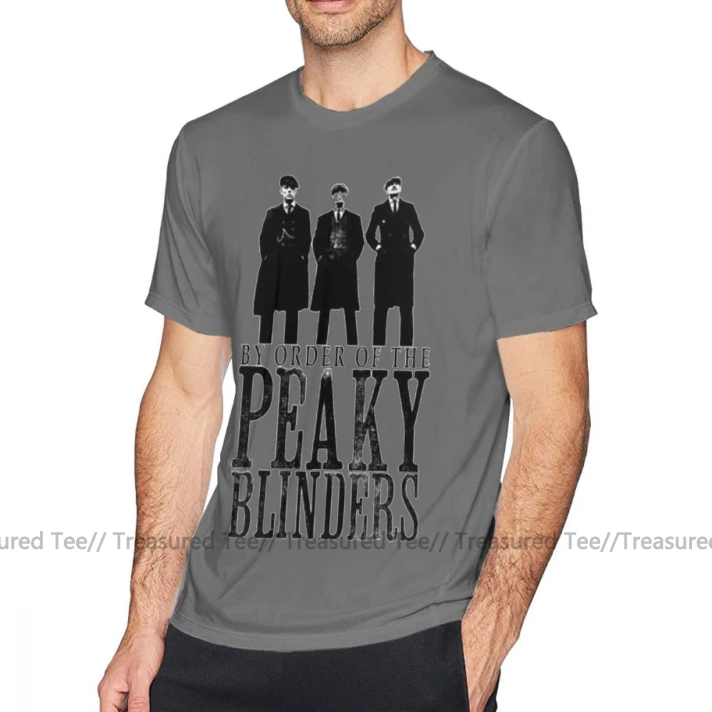 Футболка Peaky Blinders, футболка Peaky Blinders, футболка с графикой, 100 хлопок, футболка с коротким рукавом, 6xl, Мужская модная Милая футболка - Цвет: Dark Grey