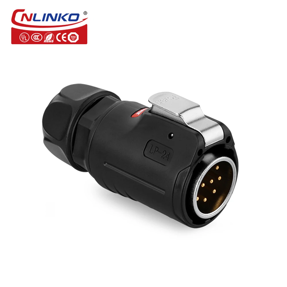 CNLINKO M24 PBT пластиковый 10 12 19 24 Pin наружный многожильный AC DC IP67 водонепроницаемый