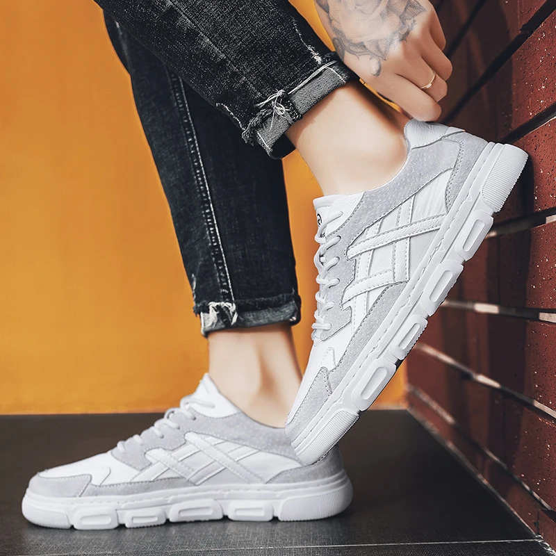 

Man Leather Sneakers 2018 Sneakers Men Mens Casual Shoe Sneaker Trainers Shoes Fashion Man Mesh Zapatillas Footwear In