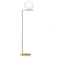 creative simple floor lamp glass ball standing lamp copper color for living room bedroom new design art home decoration lighting