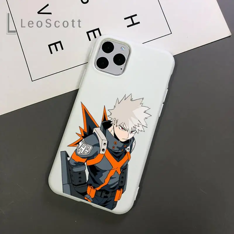 

Anime My Hero Academia deku bakugou Boku Phone Case Candy Color for iPhone 11 12 mini pro XS MAX 8 7 6 6S Plus X 5S SE 2020 XR