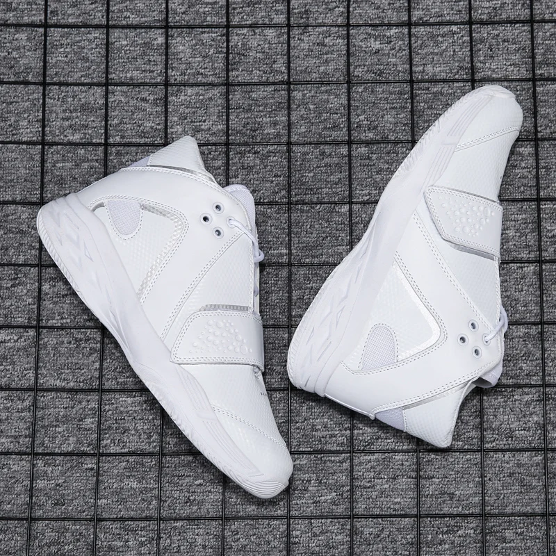 Черная Баскетбольная обувь мужские уличные кроссовки мужская высокая дышащая