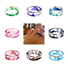 Кольцо из смолы ручной работы, натуральный прозрачный сушеный цветок, готовое изделие, ювелирные изделия, кольцо для романтивечерние, подарок для женщин