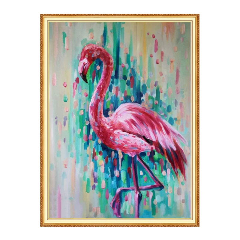 Набор для алмазной живописи Meian Flamingo полный квадратный набор 5D рукоделия