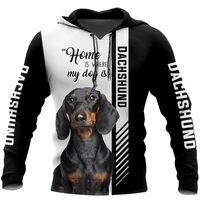 newest animal love dachshund dog pullover 3d printed long sleeve sweatshirt autumn unisex zipper hoodie sportswear man jacket