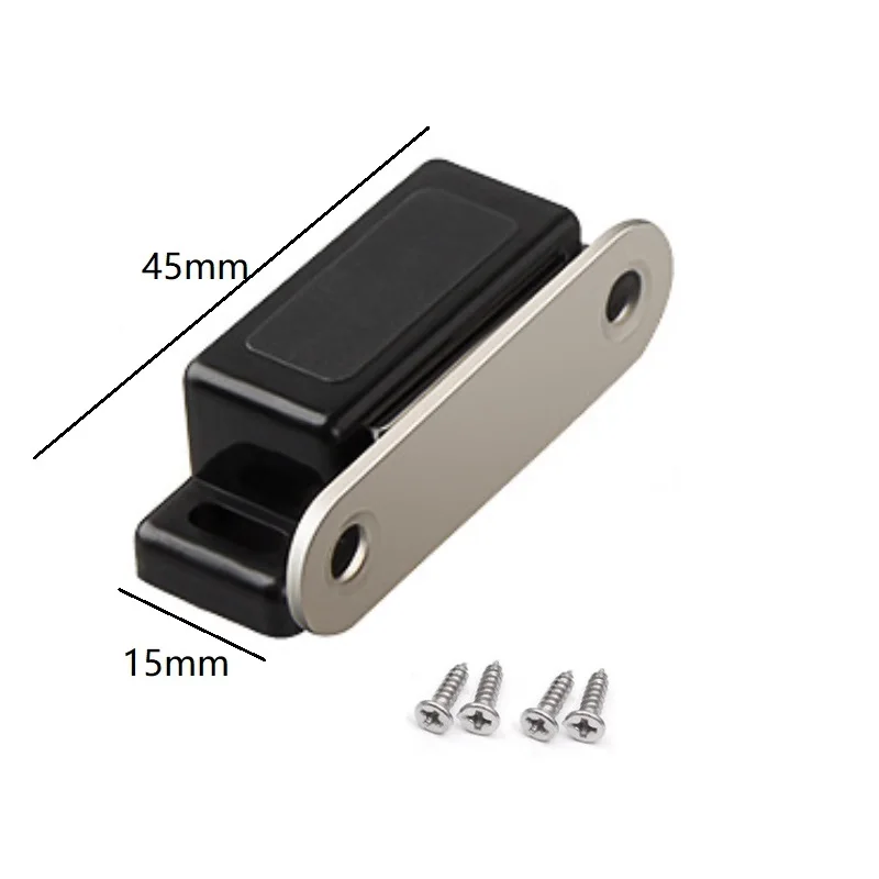 

10pcs/lot Black Plastic Small Magnetic Door Catches Kitchen Cupboard Wardrobe Cabinet Latch Catch Cabinet Hardware