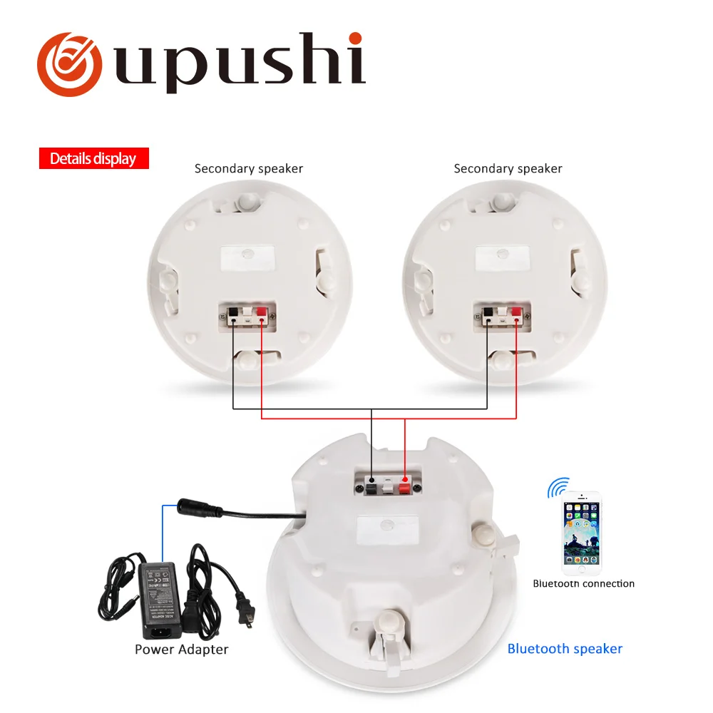 Oupushi KS812A bluetooth Встроенный потолочный динамик 4 5 дюймов и АБС экологически чистые