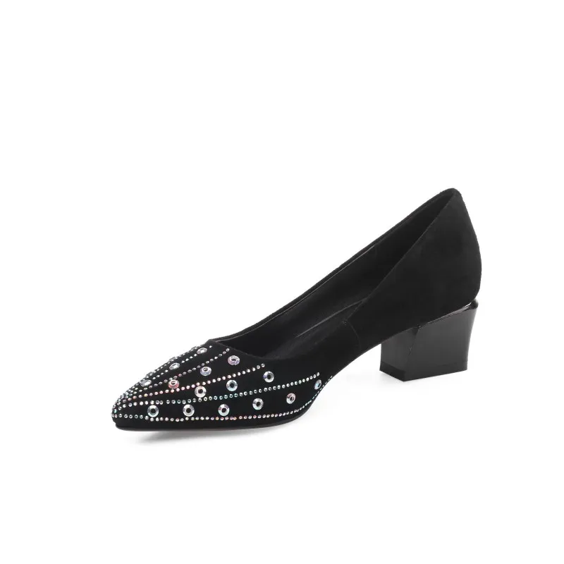 Женские туфли на высоком каблуке металлическая декоративная обувь заостренный