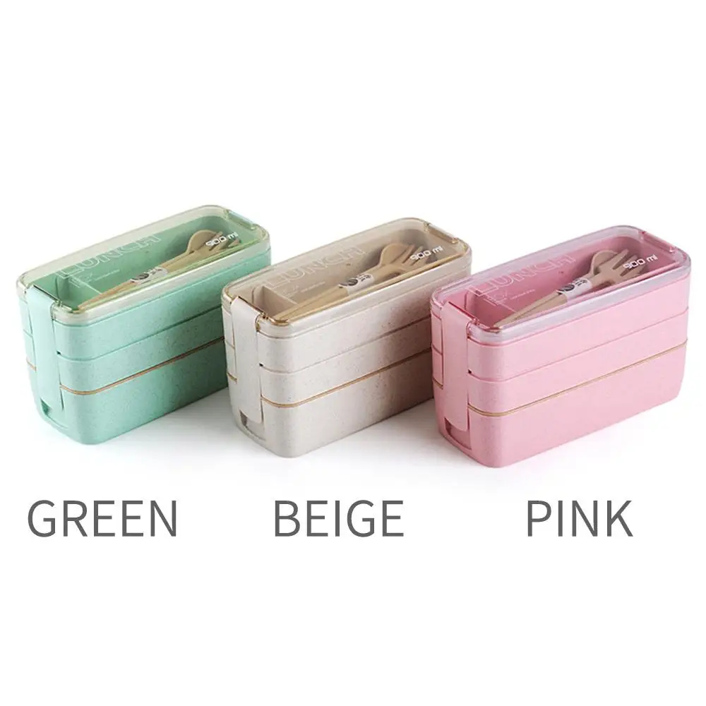 

Wheat Straw Elegant Portable Sturdy Food Container Student Food Plastic Box Stainless Steel Lunch Box Lunch Box