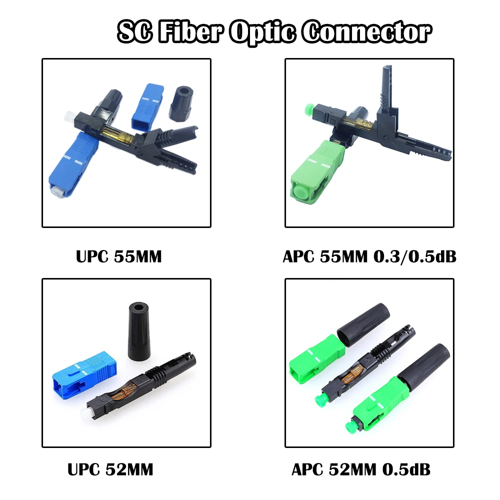 300 шт./лот SC APC/UPC Волоконно оптический соединитель FTTH холодные инструменты для