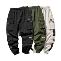 2021new joggers cargo pants for men pocket male trousers sweatpants streetwear ribbons techwear pants casual hip hop pants