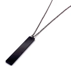 Модное Длинное ожерелье с подвеской, мужское черное прямоугольное простое колье из нержавеющей стали, ювелирное изделие в подарок