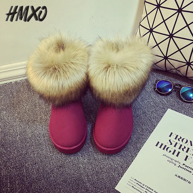 

Зимние теплые сапоги HMXO, женские короткие сапоги, хлопковые сапоги, водонепроницаемая Нескользящая хлопковая обувь, теплые женские зимние ...