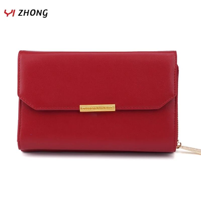 

YIZHONG Leather Multifunction Wallets for Women Fashion Purses and Handbags Luxury Designer Simple Clutch Bag Bolsa Feminina