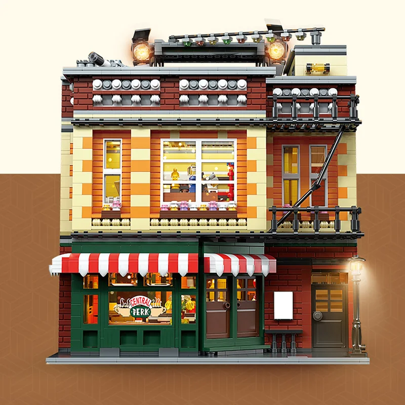 

MOULD KING Streetview Building Toys MOC-34463 Central Perk Cafe LED Parts Assembly 10189 Building Blocks Kids Christmas Gifts