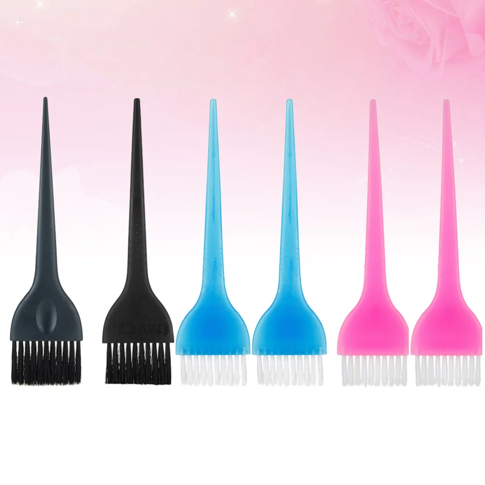 

6pcs Colorful Tip Pick Comb Durable Hair Dye Brush Portable Hair Comb Hair Tint Brush for Home Hair Salon (Blue and Black 2