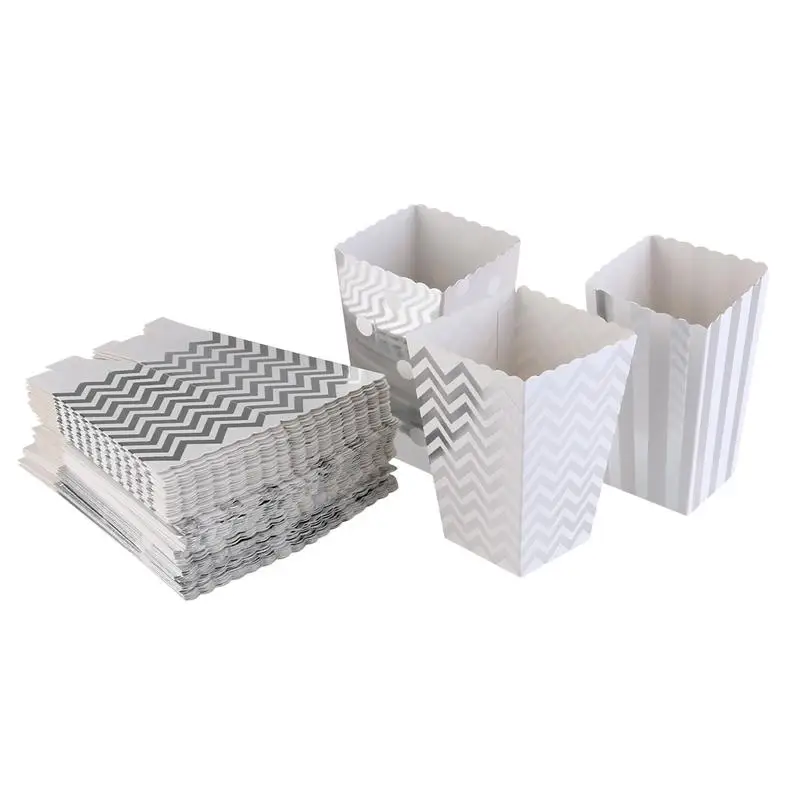 12 шт./упак. шт попкорн коробки желтый дизайн трио миниатюрные зубчатые края