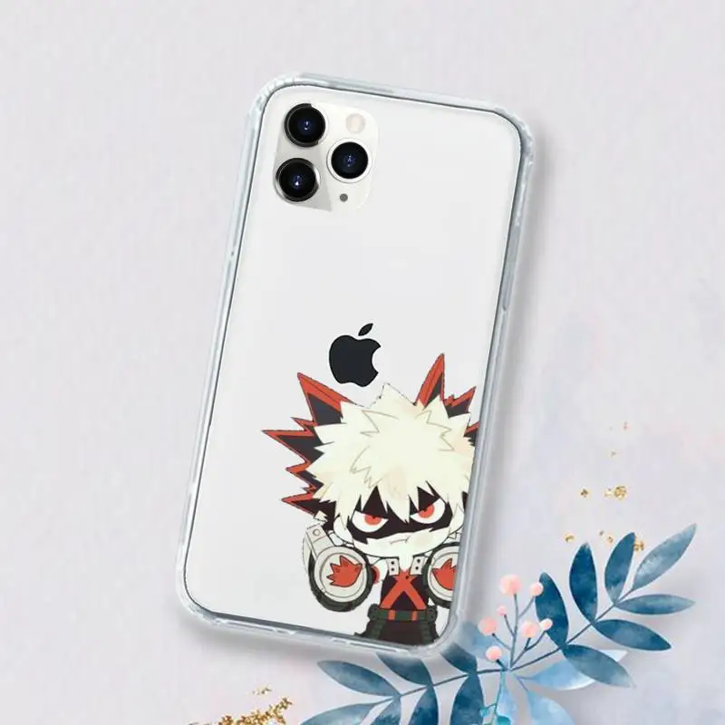 

Anime My deku bakugou Boku no Phone Case Transparent for iPhone 11 12 mini pro XS MAX 6 6S 8 7 Plus X 5S SE 2020 XR