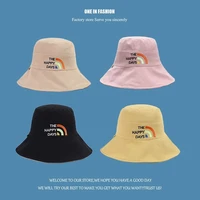 double sided wearing cap solid color anti uv sunscreen bucket hats for women summer foldable large brim fisherman hat