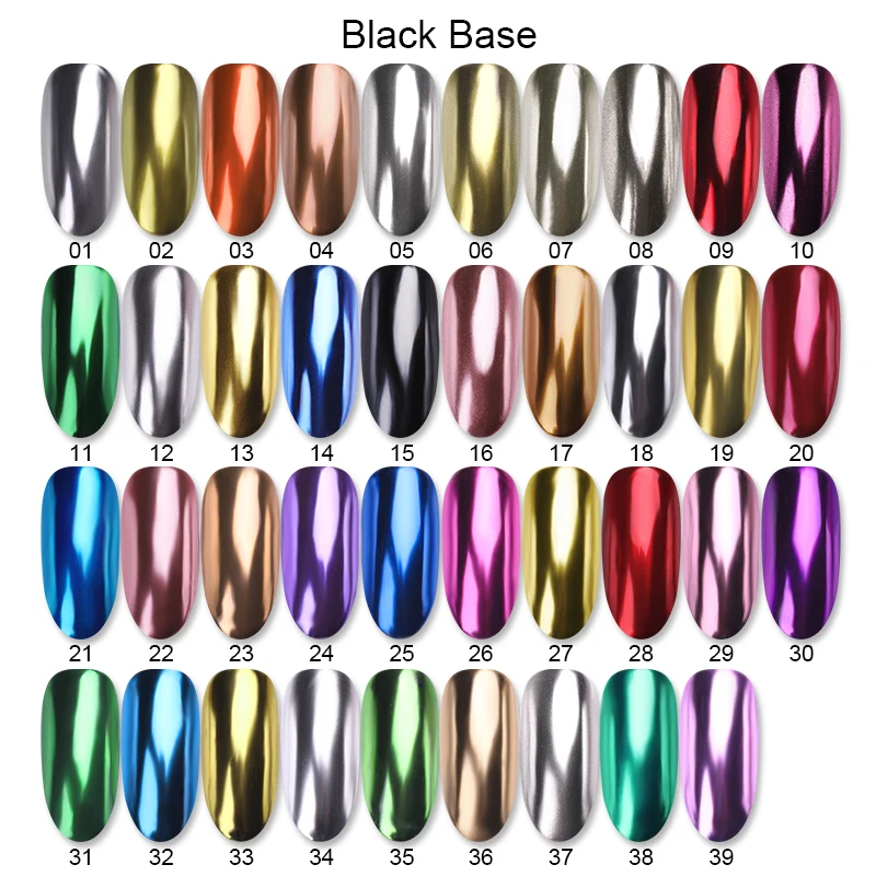 Розовое золото зеркальный блестящий порошок для ногтей металлический цвет