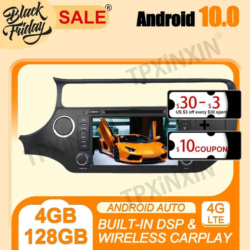

PX6 IPS DSP Android 10.0 Carplay 4G+128G For KIA K3 RIO 2015-2019 Multimedia Player Auto Radio Tape Recorder GPS Navi Head Unit