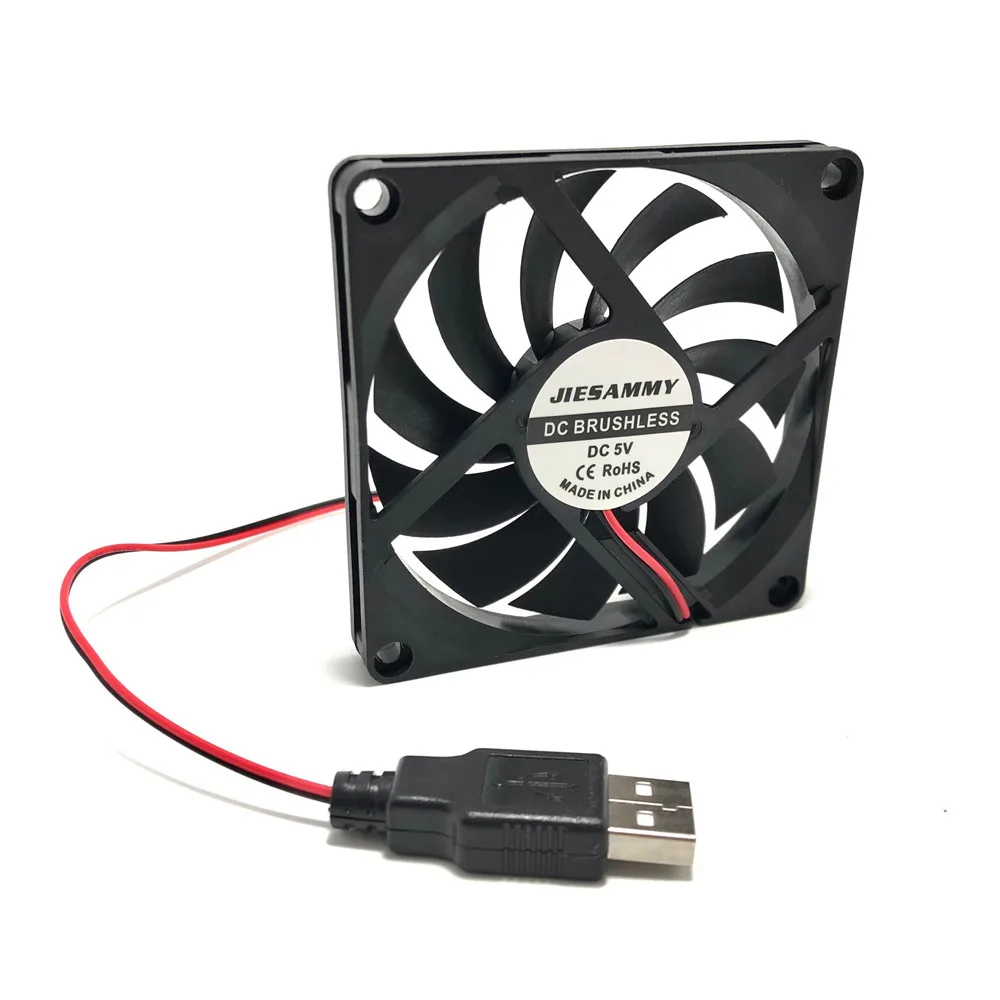 5V TWOBALL USB 28CM Кулер для процессора 80x80x10 вентилятор 5 в USB 12 В 24 В Ультра тихий 18dBA 3800 об/мин подшипник 80 мм радиатор 8 см чехол для компьютера вентилятор - Цвет лезвия: 5V TWOBALL USB 28CM