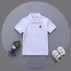 Рубашки-поло Jargazol для мальчиков, модная школьная форма, полосатые топы, спортивная рубашка-поло с мультяшной вышивкой, костюм для подростков