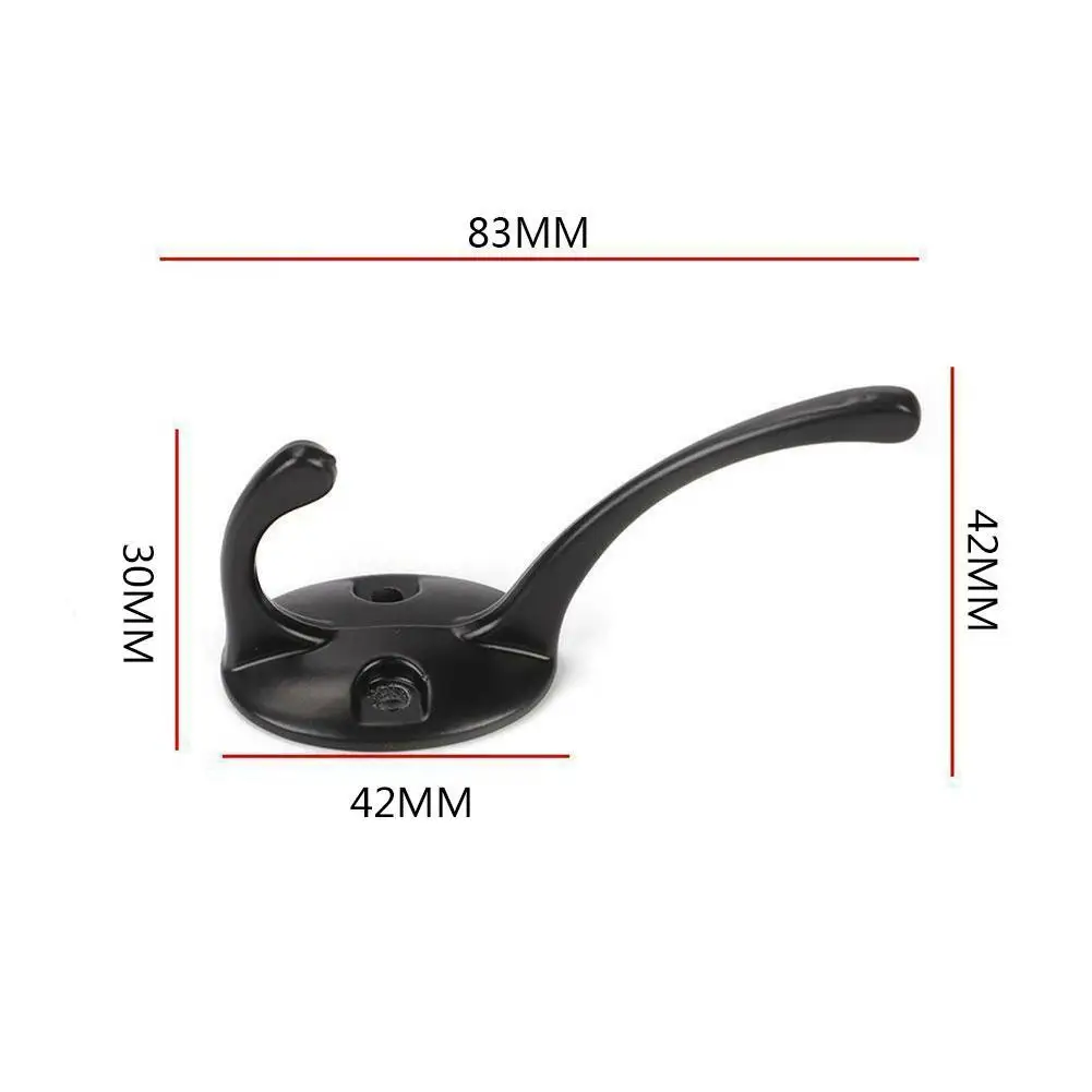 

Heavy duty coat hook wall mounted bedroom for hat hardware double claw vintage coat hanger with 20 screws, black