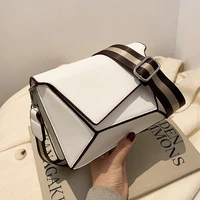 splicing square crossbody bag 2021 new quality matte leather womens designer handbag wide shoulder strap shoulder messenger bag