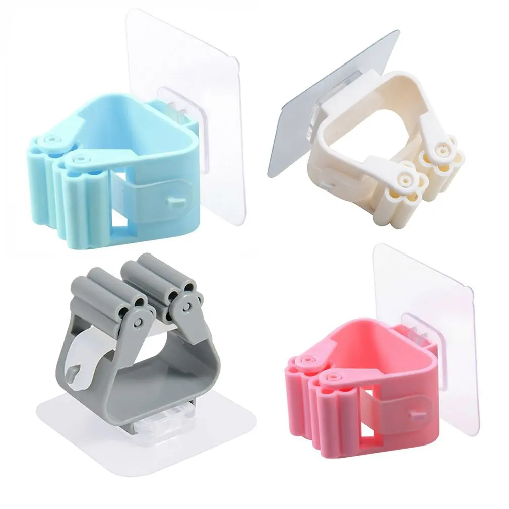 

1PC Punch-Free Strong Seamless Mop Clips No Trace Stickers Mop Holder Mop Hook Mop Clip Hook Professional Fashion
