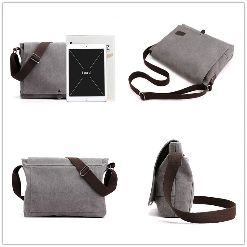 Men's Canvas Crossbody Shoulder Messenger Bags Man New Fashion Cross Body Bag Casual Solid Multi Function Portable Male Bag 2021