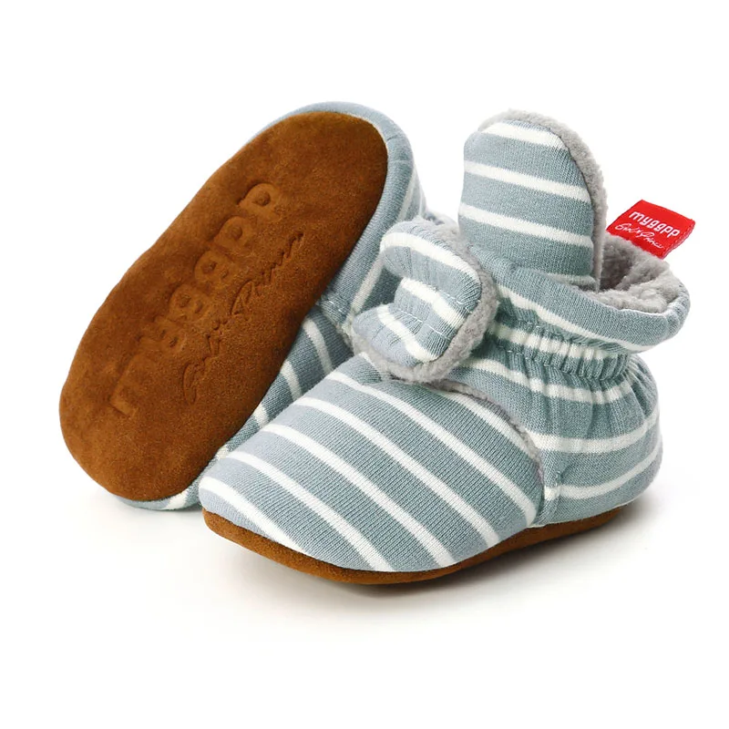 

Baby Socks Shoes Boy Girl Stripe Gingham Newborn Toddler First Walkers Booties Cotton Comfort Soft Anti-slip Infant Crib Shoes