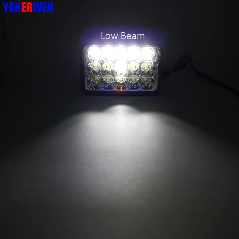 

4pcs Universal 4x6 45W LED Rectangular Sealed Beam Headlight Assembly H4 Plug High/Low Beam H4651 H4652 H4656 H4666 H6545